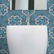 tangiers turquoise charcoal printed tiles